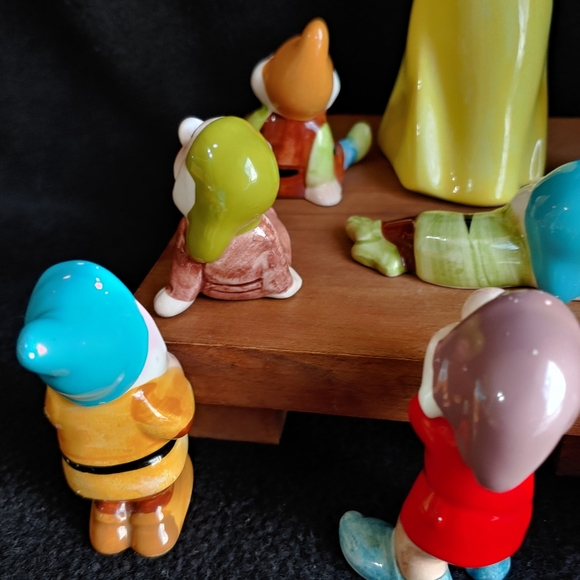 Disney Set Snow White Seven Drawfs Pottery - Picture 12 of 14